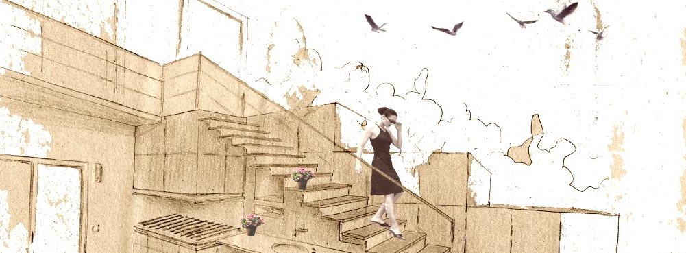 Dibujo escalera exterior