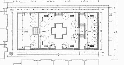 plano plaza con estanque